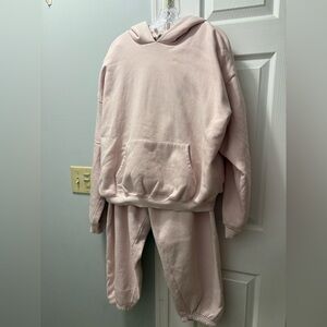 Skims Barely Pink Hoodie And Jogger SET Women’s Size XXL